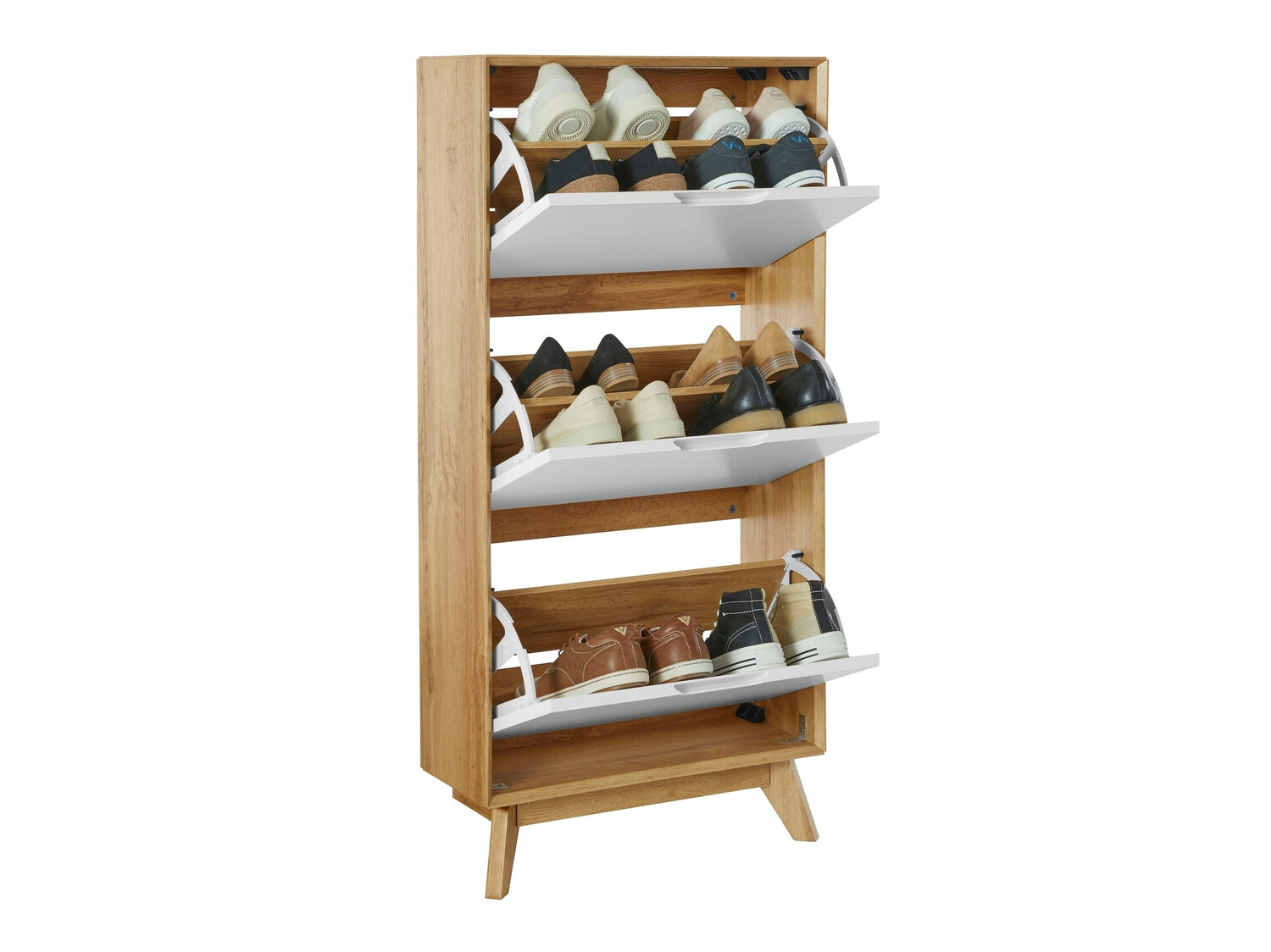 Batų dėžė Dorvou 104 (Balta + Ąžuolas)