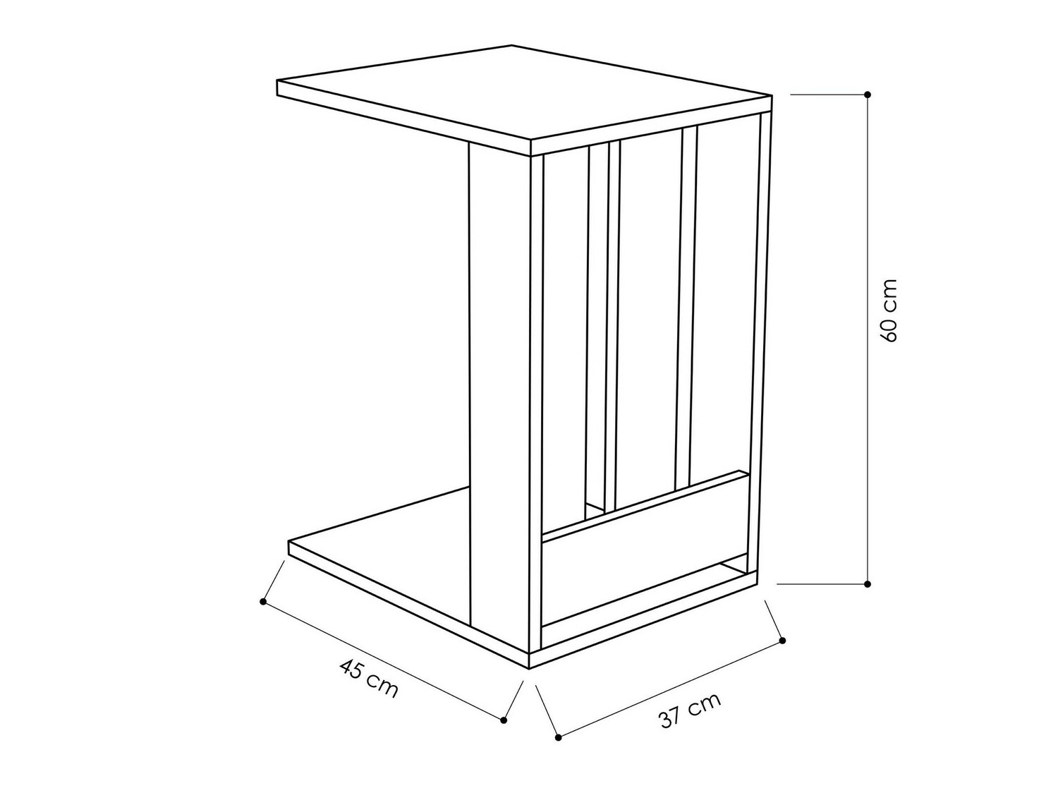 Šoninis staliukas Kailua 1379 (Balta)