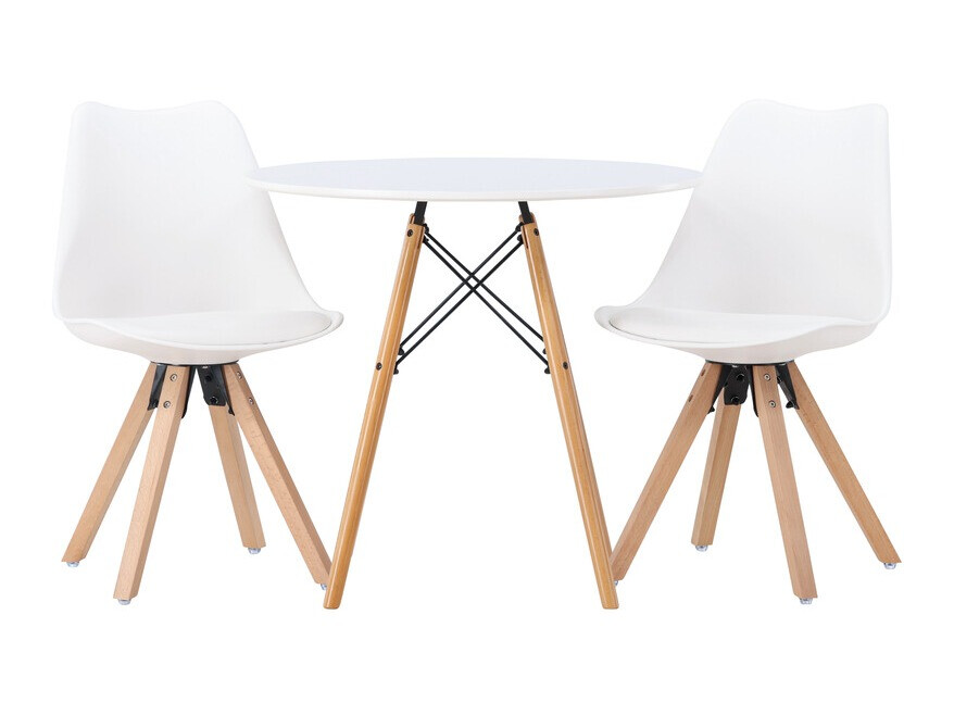 Valgomojo komplektas Dallas 4244 (Balta + Šviesi ruda)