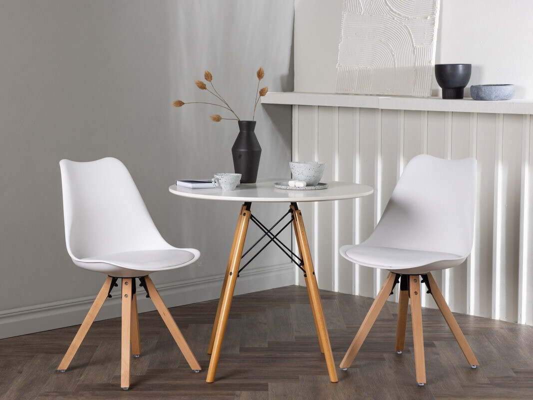 Valgomojo komplektas Dallas 4244 (Balta + Šviesi ruda)