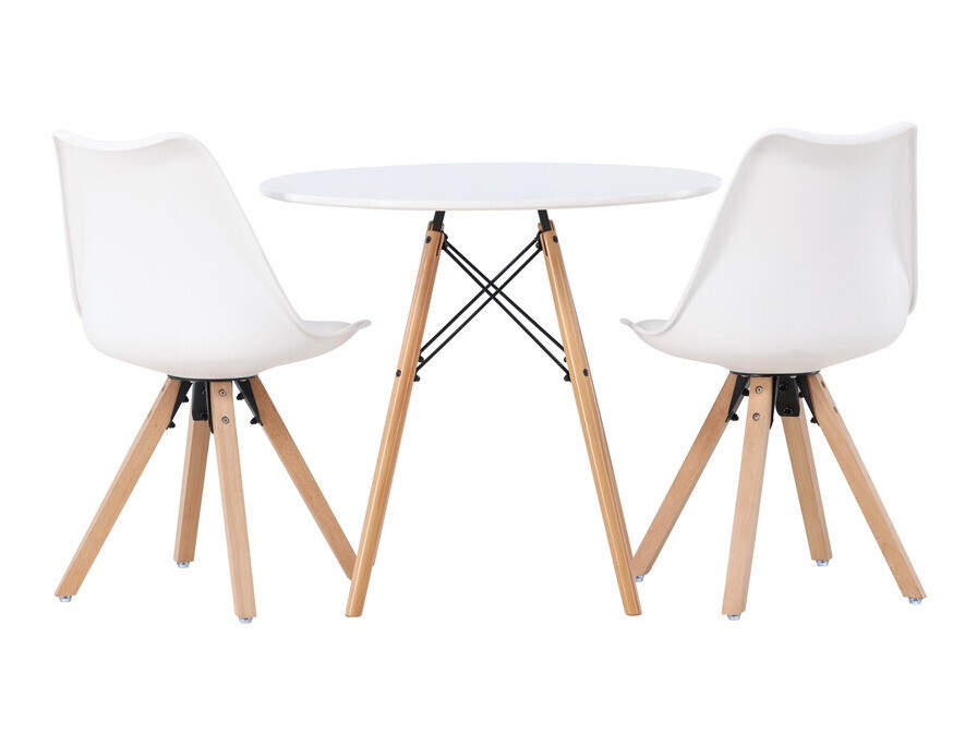 Valgomojo komplektas Dallas 4244 (Balta + Šviesi ruda)