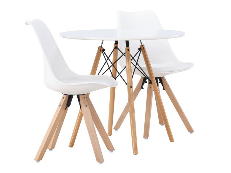 Valgomojo komplektas Dallas 4244 (Balta + Šviesi ruda)