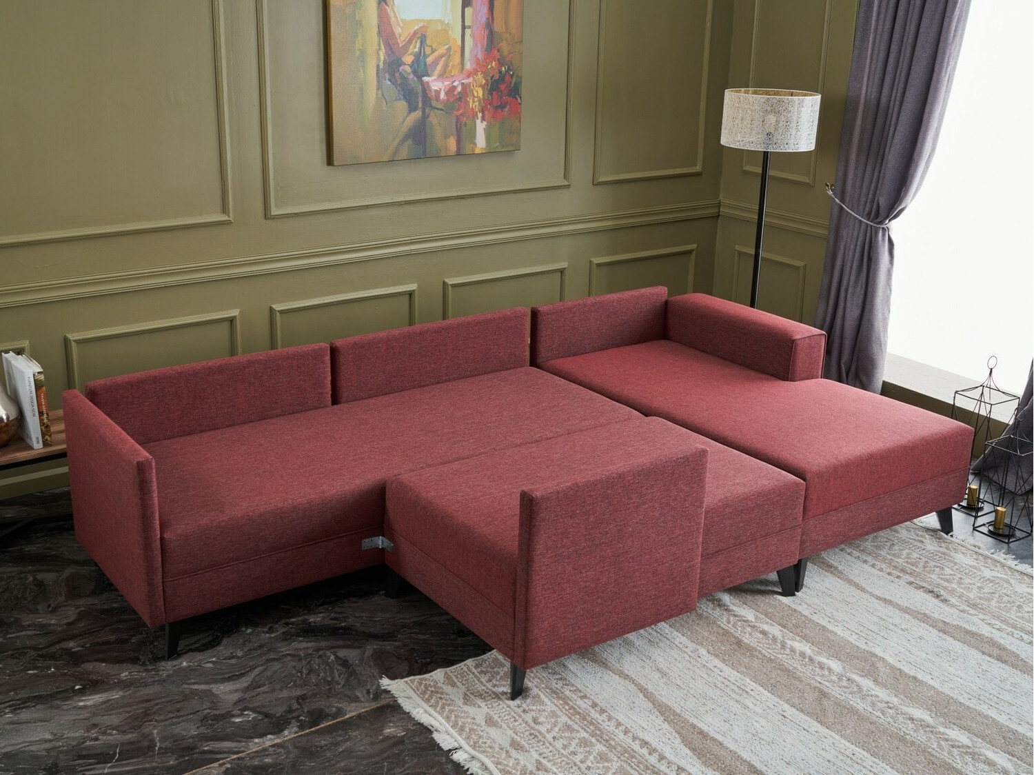 Minkštas kampas Altadena 315 (Bordo)