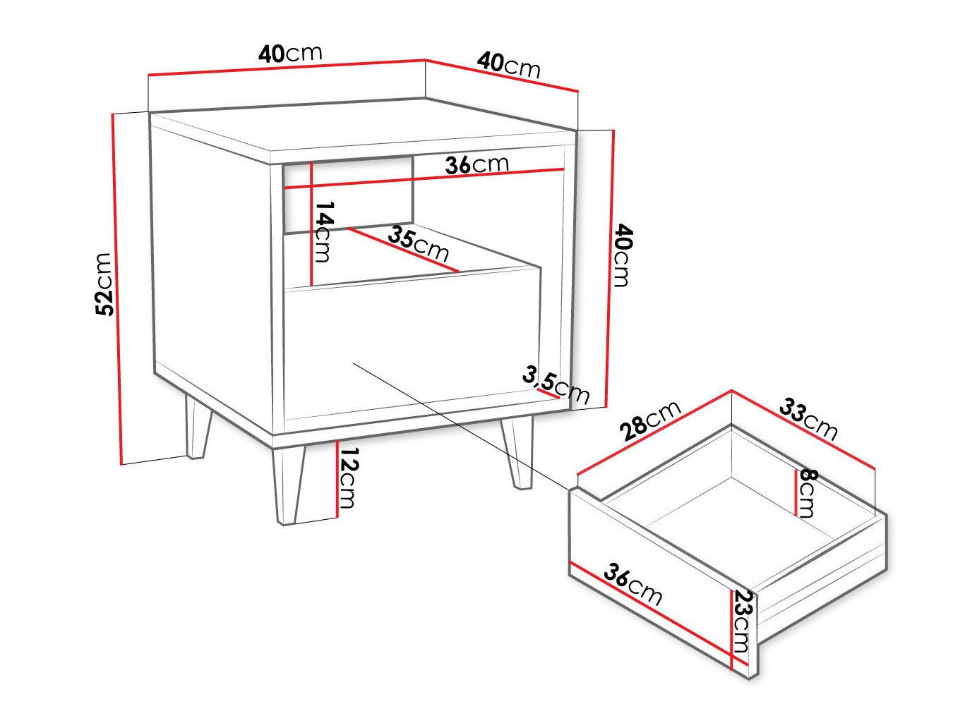 Naktinis staliukas Comfivo Romtori