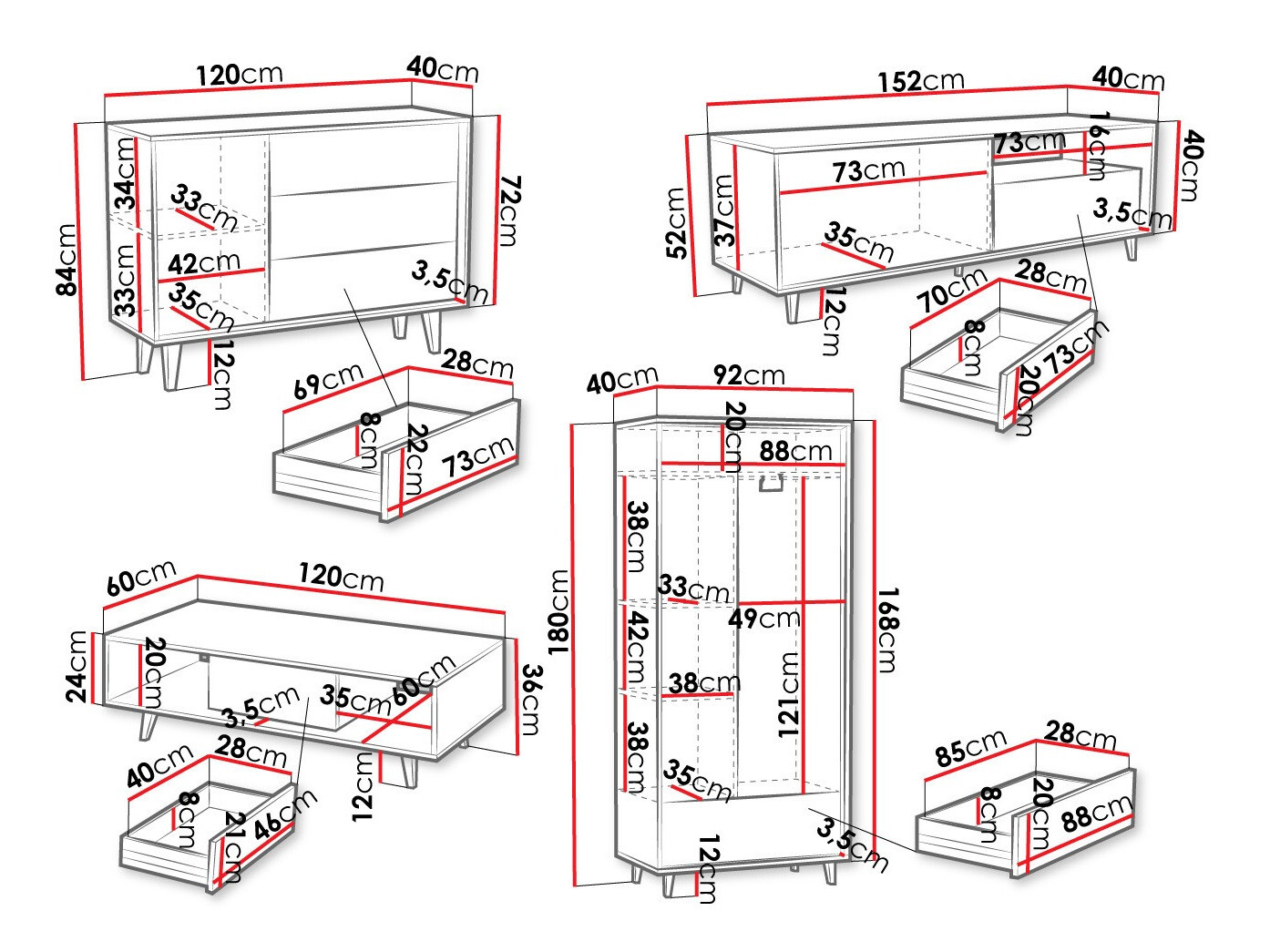 Svetainės komplektas Comfivo Romtori I