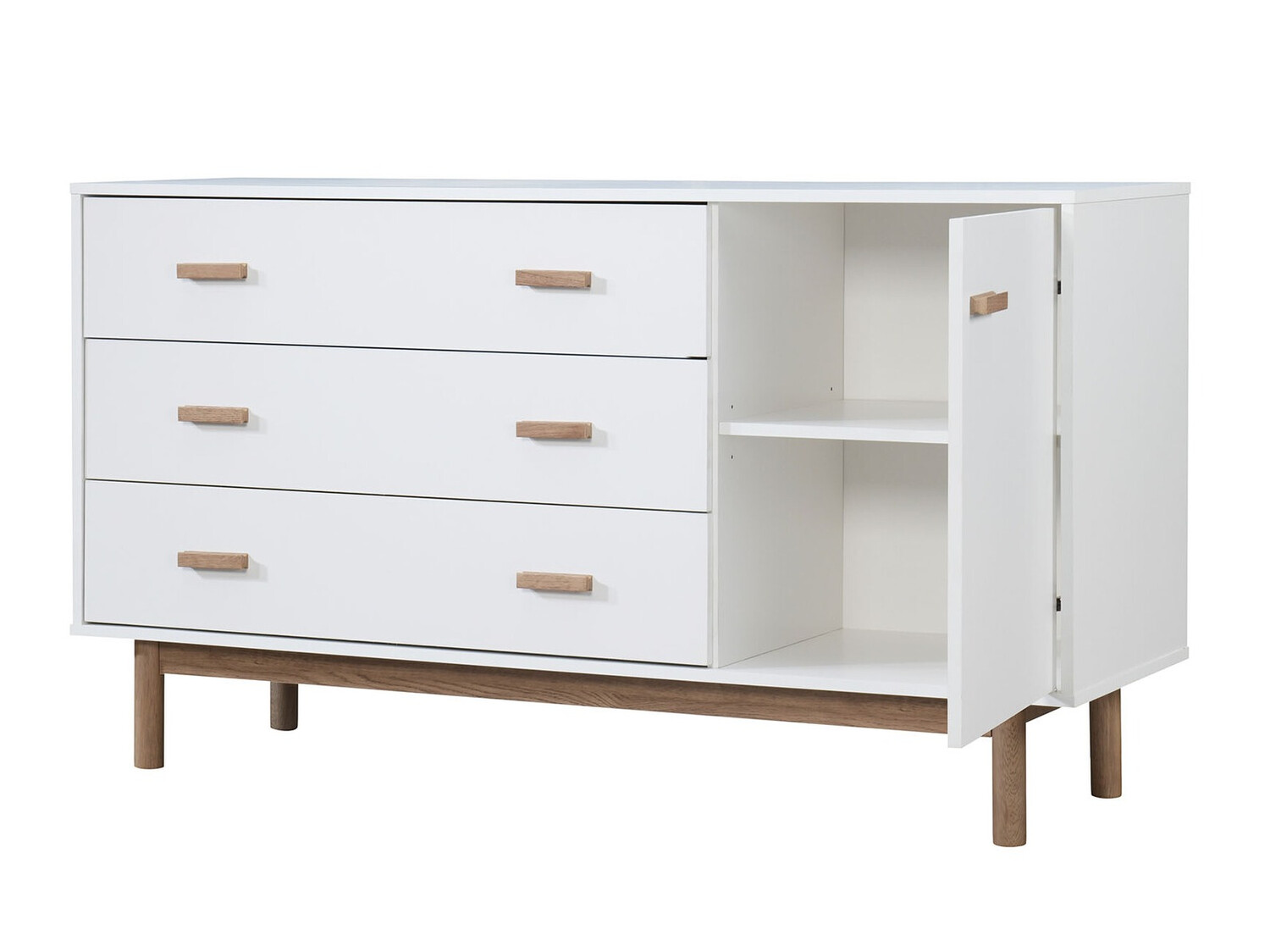Komoda Nolcalu 100 (Balta + Ąžuolas)