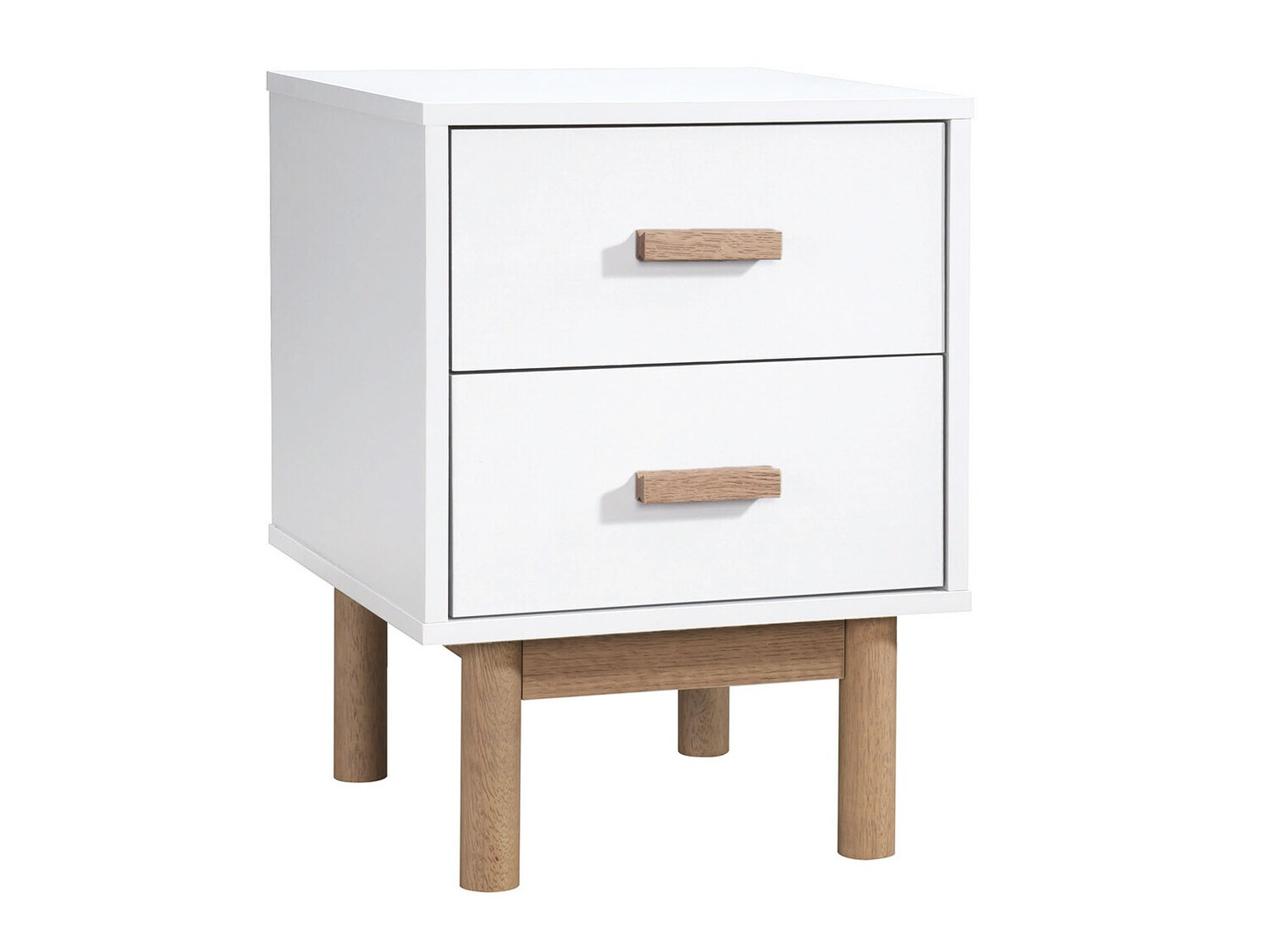 Naktinis staliukas Nolcalu 102 (Balta + Ąžuolas)
