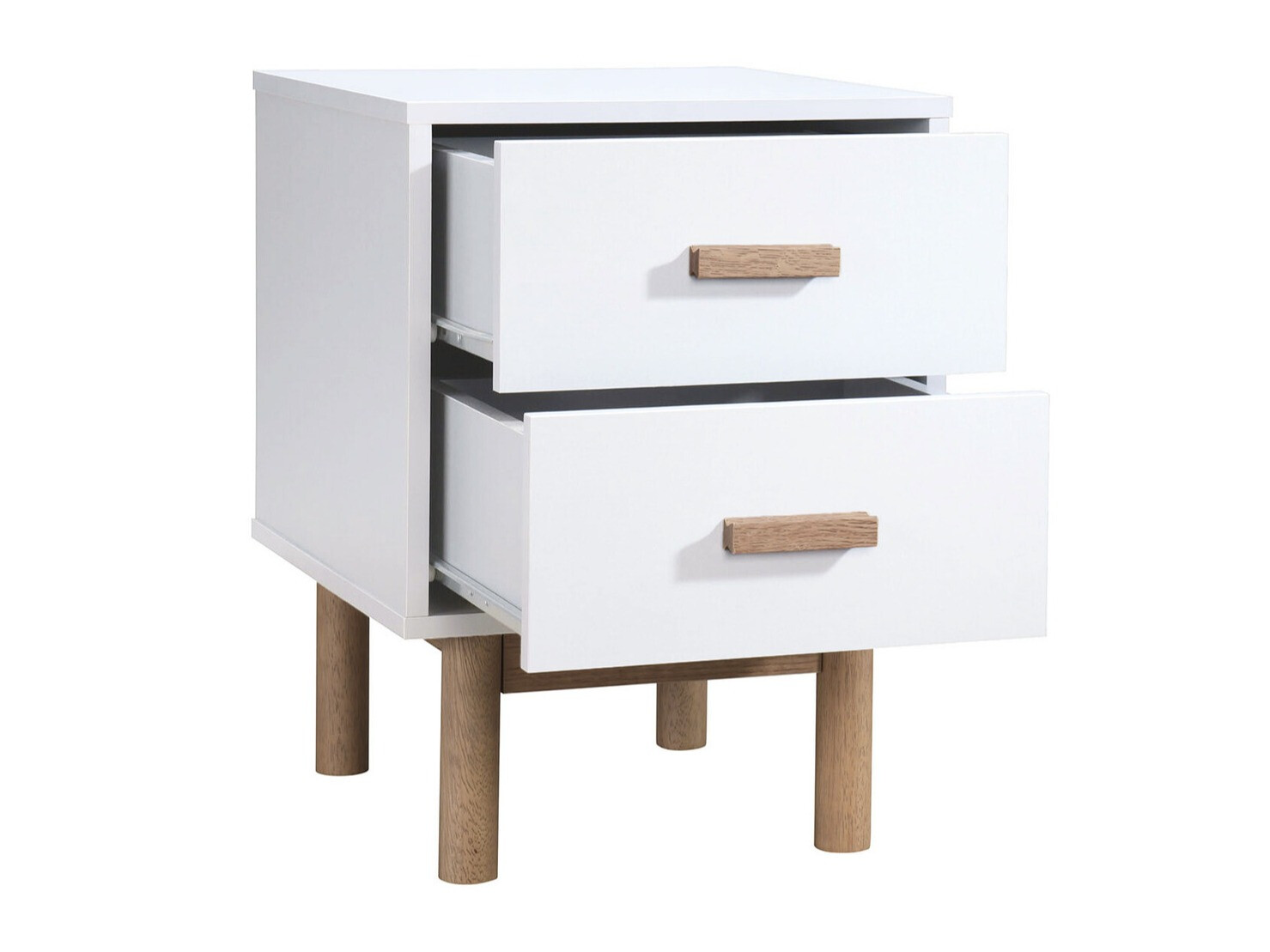 Naktinis staliukas Nolcalu 102 (Balta + Ąžuolas)