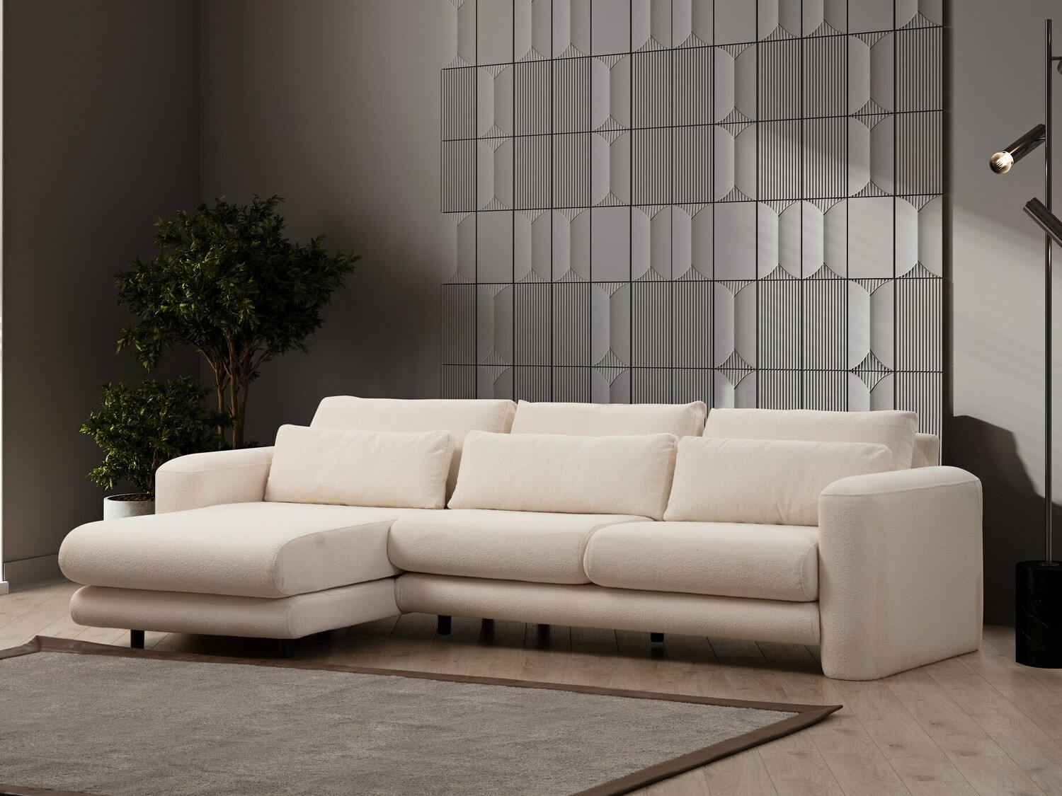 Minkštas kampas Altadena 333 (Kreminė)