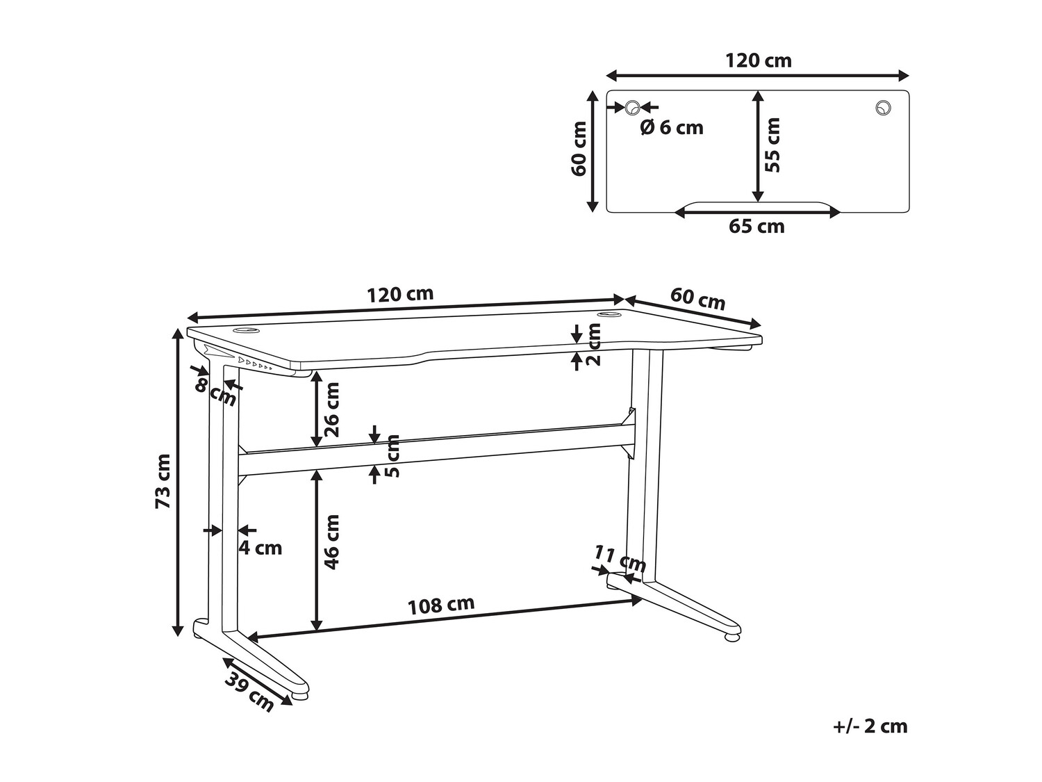 Kompiuterinių žaidimų stalas Berwyn 170