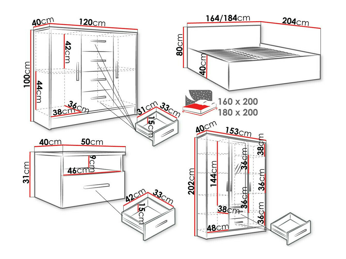 Miegamojo komplektas Comfivo Pastor