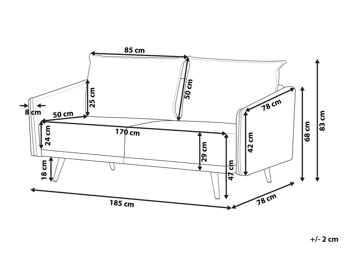 Sofa Berwyn 202 (Pilka + Auksinė)