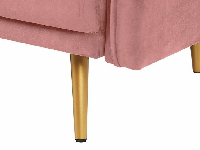 Minkštų baldų komplektas Berwyn 206 (Auksinė + Rožinė)