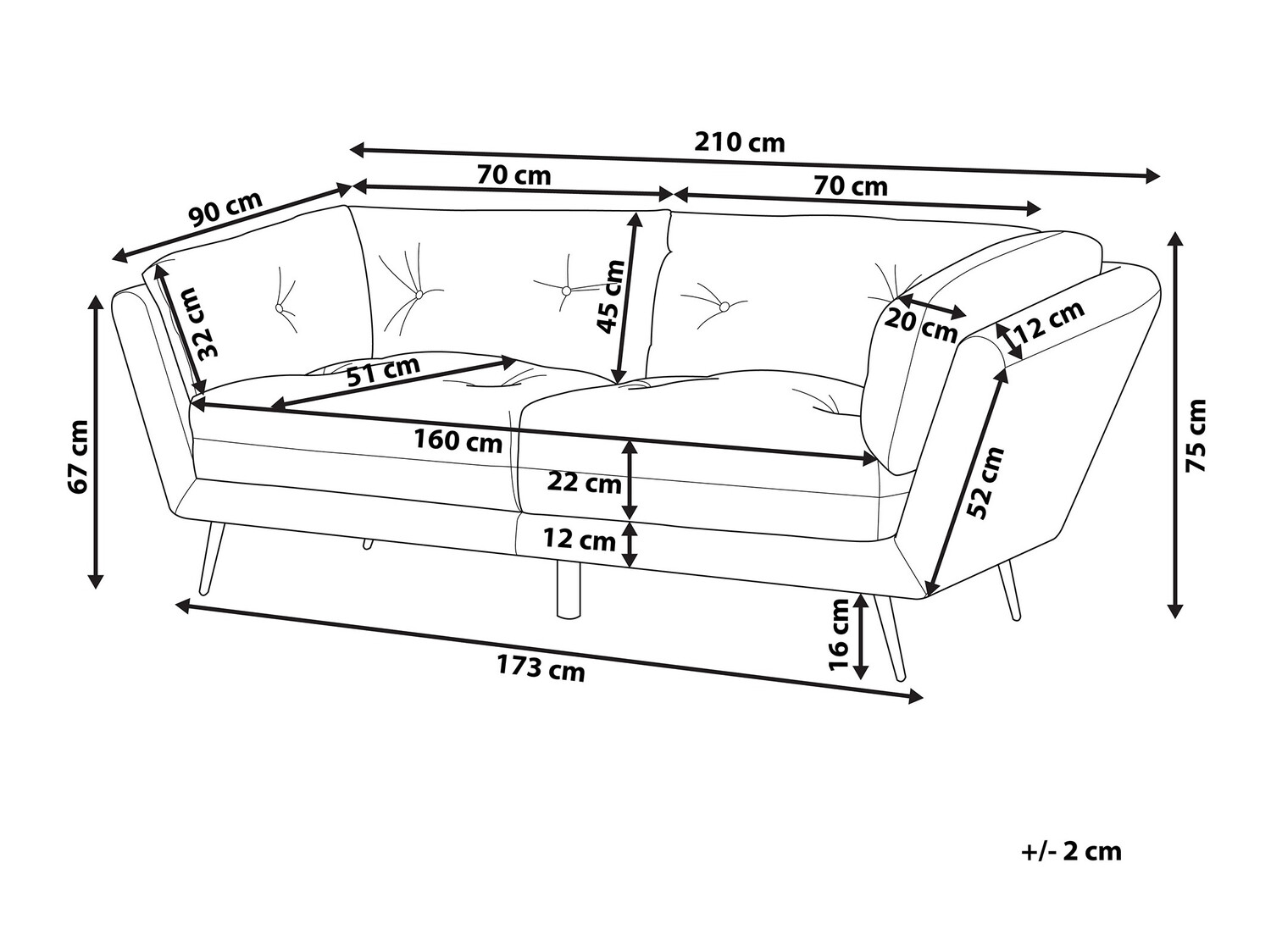 Sofa Berwyn 212 (Mėlyna)