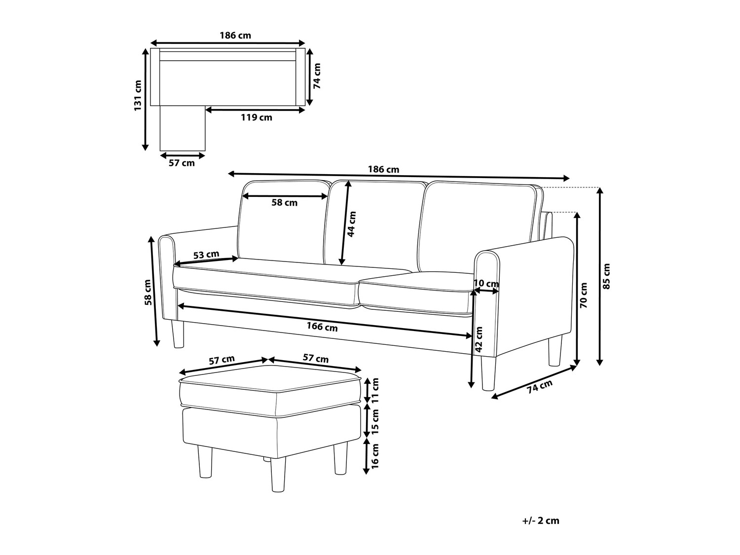 Sofa Berwyn 239 (Mėlyna)