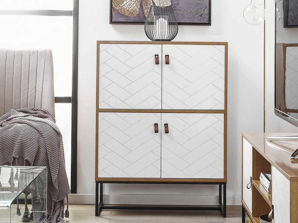 Spintelė Fiotivu 100 (Balta + Juoda + Šviesus medis)