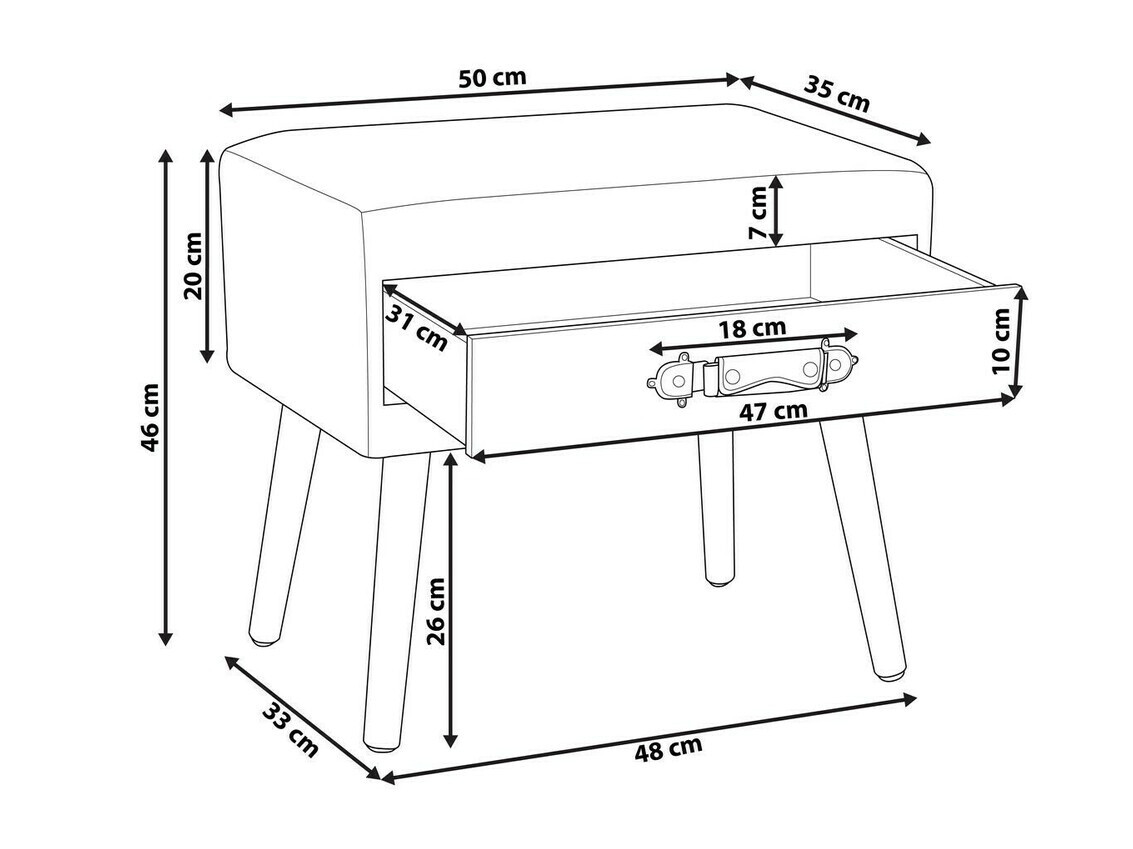 Naktinis staliukas Berwyn 301 (Smėlinė)