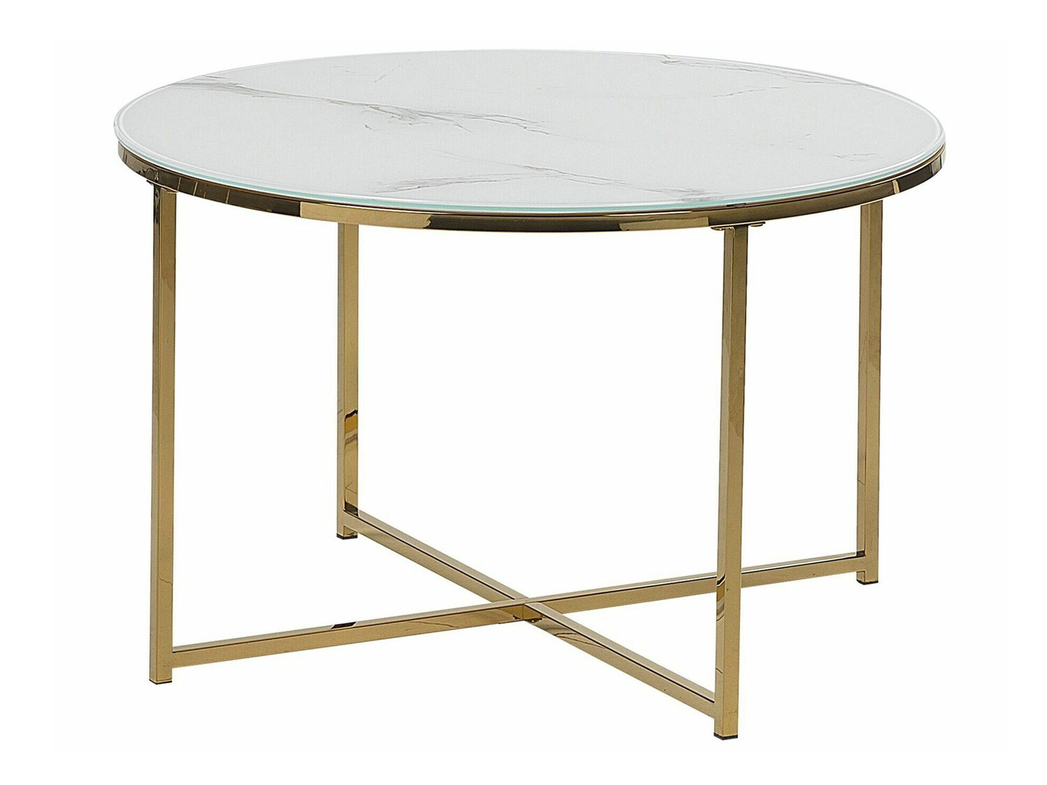 Žurnalinis staliukas Berwyn 392 (Baltas marmuras + Auksinė)