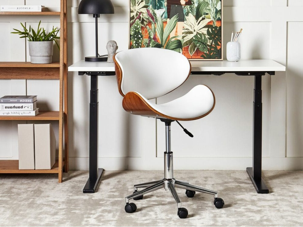 Biuro kėdė Berwyn 409 (Balta + Tamsus medis)