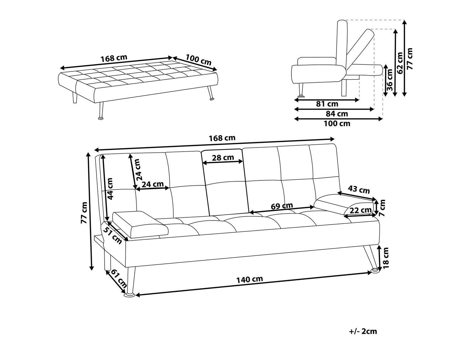 Sofa lova Berwyn 417 (Mėlyna)