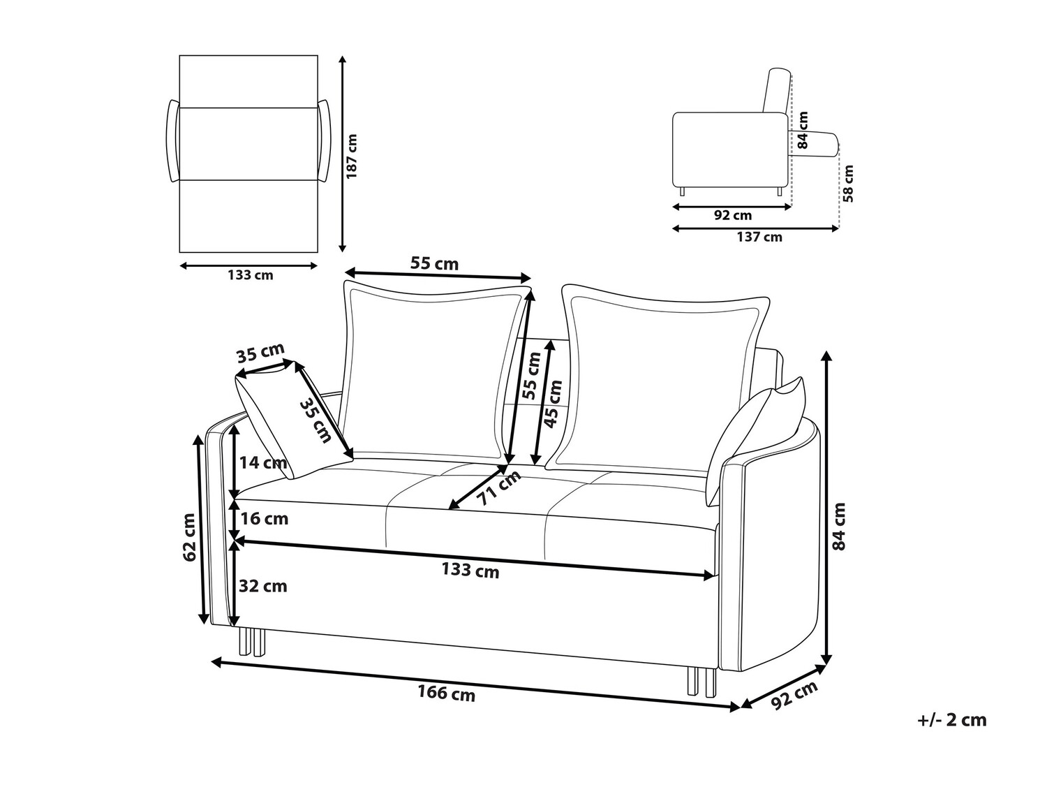 Sofa lova Berwyn 425 (Pilka)