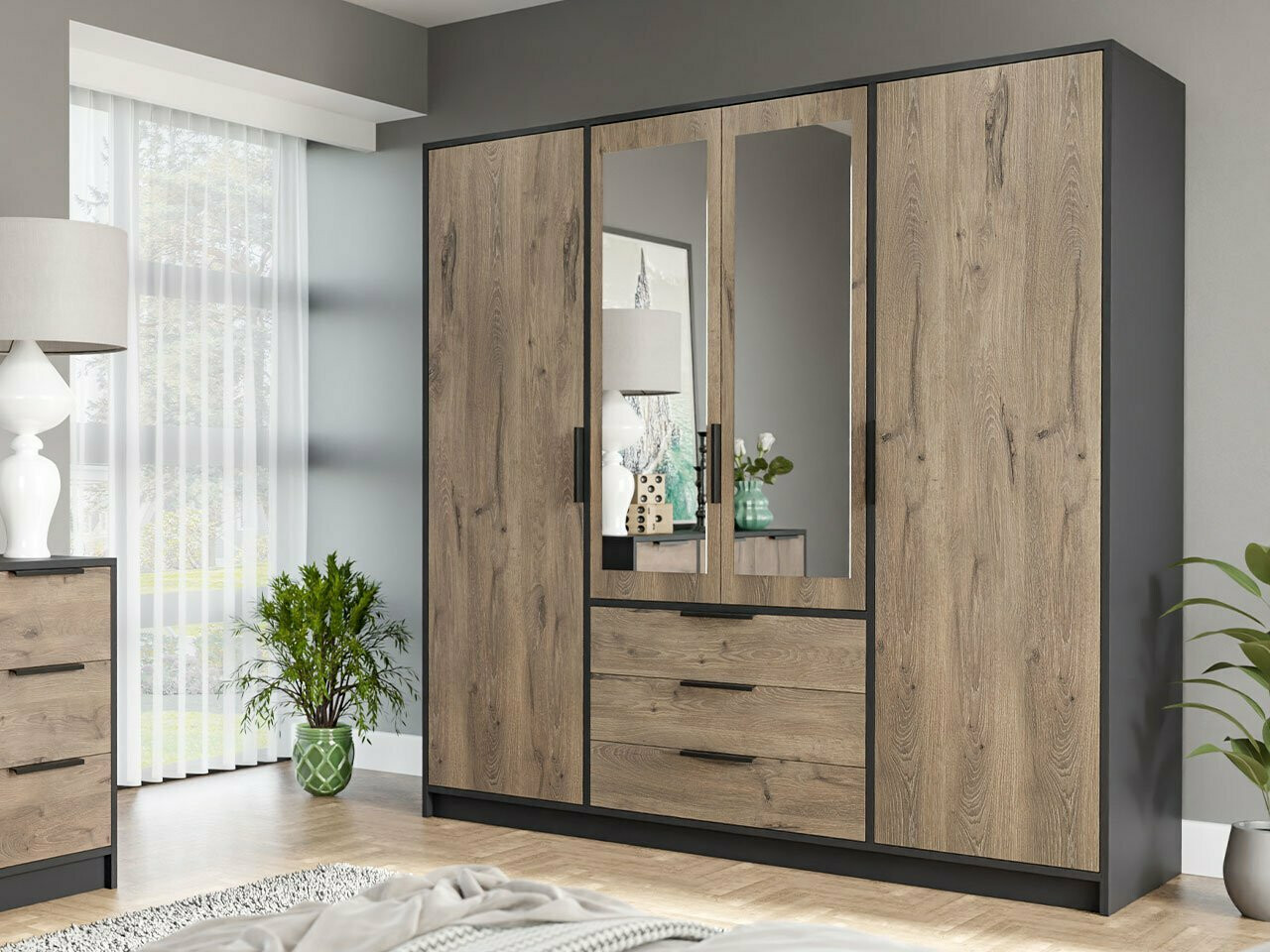 Rudos svetainės spintos