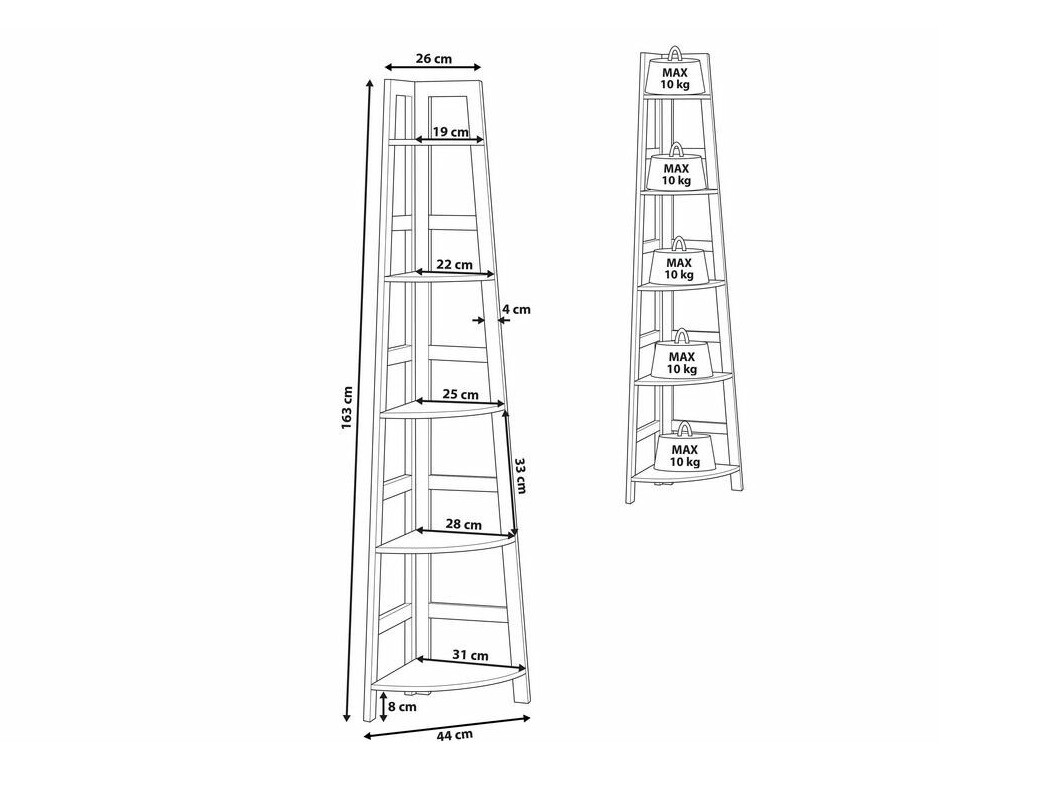 Kampinė lentyna Berwyn 500