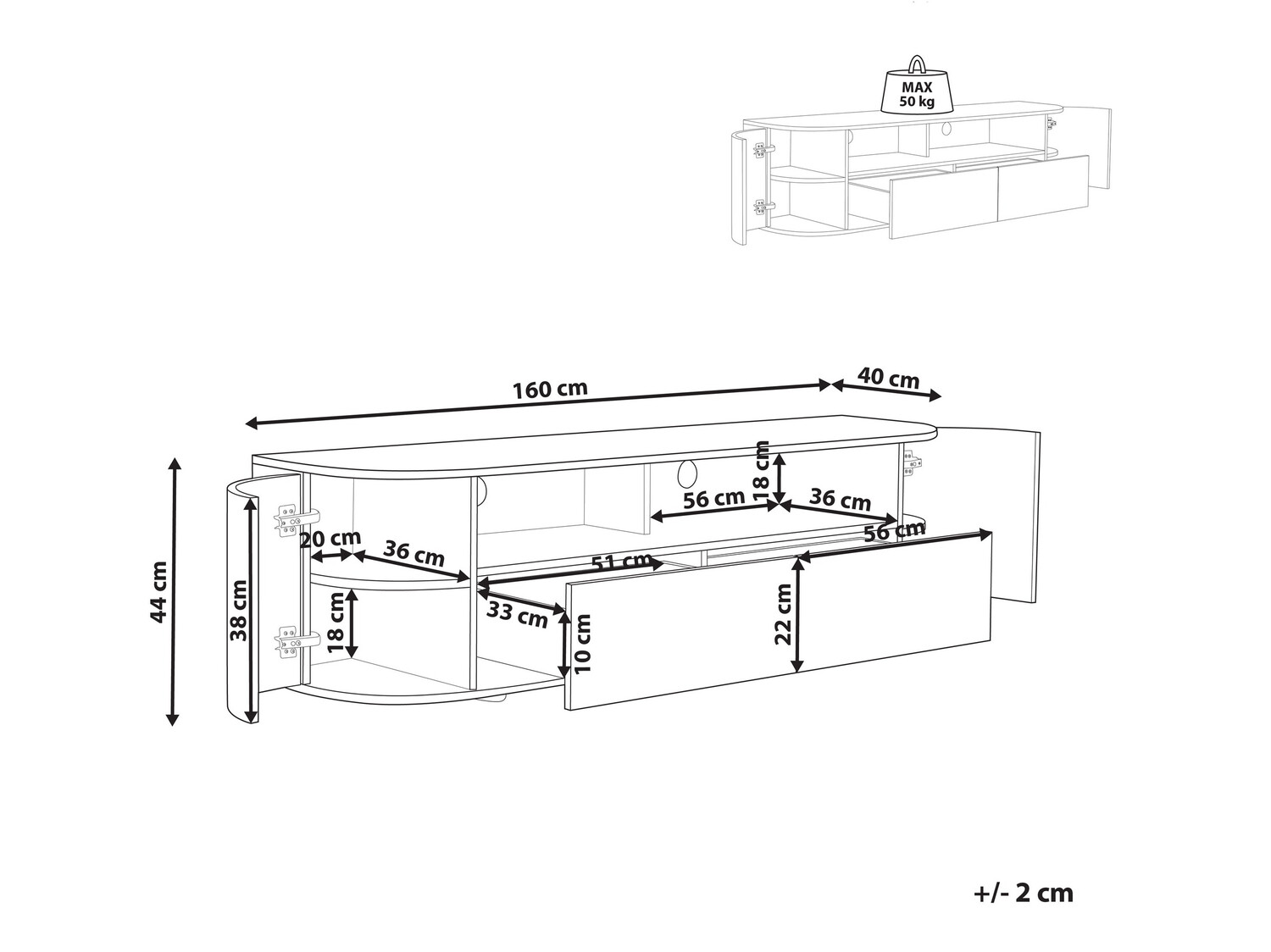 TV staliukas Berwyn 522