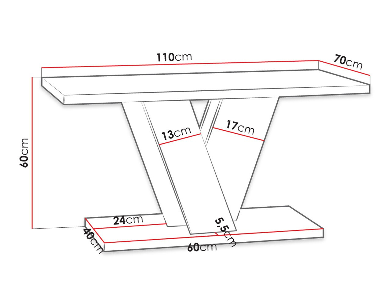 Žurnalinis staliukas Goodyear 128 (Artisan ąžuolas + Juoda)