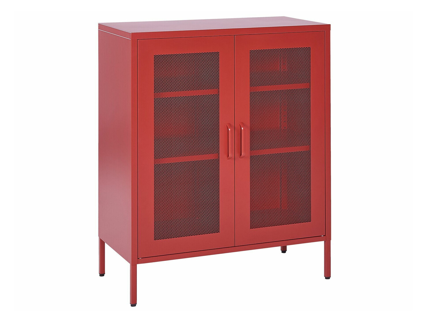 Raudonos svetainės spintelės