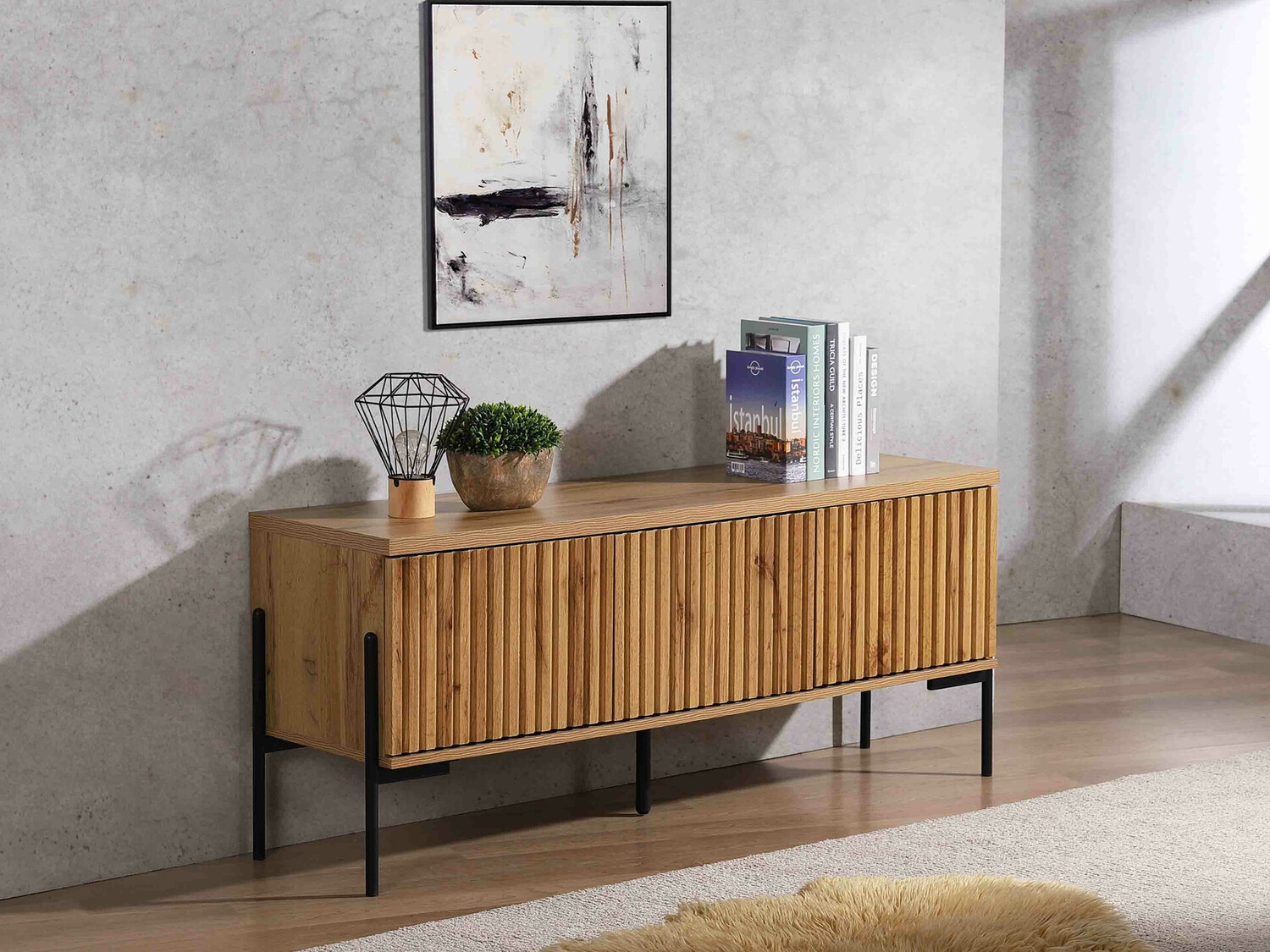 TV staliukas Denton 1189 (Juoda + Votan ąžuolas)