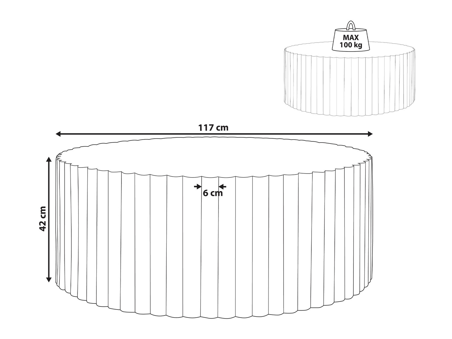 Žurnalinis staliukas Berwyn 2131 (Balta + Terazzo)