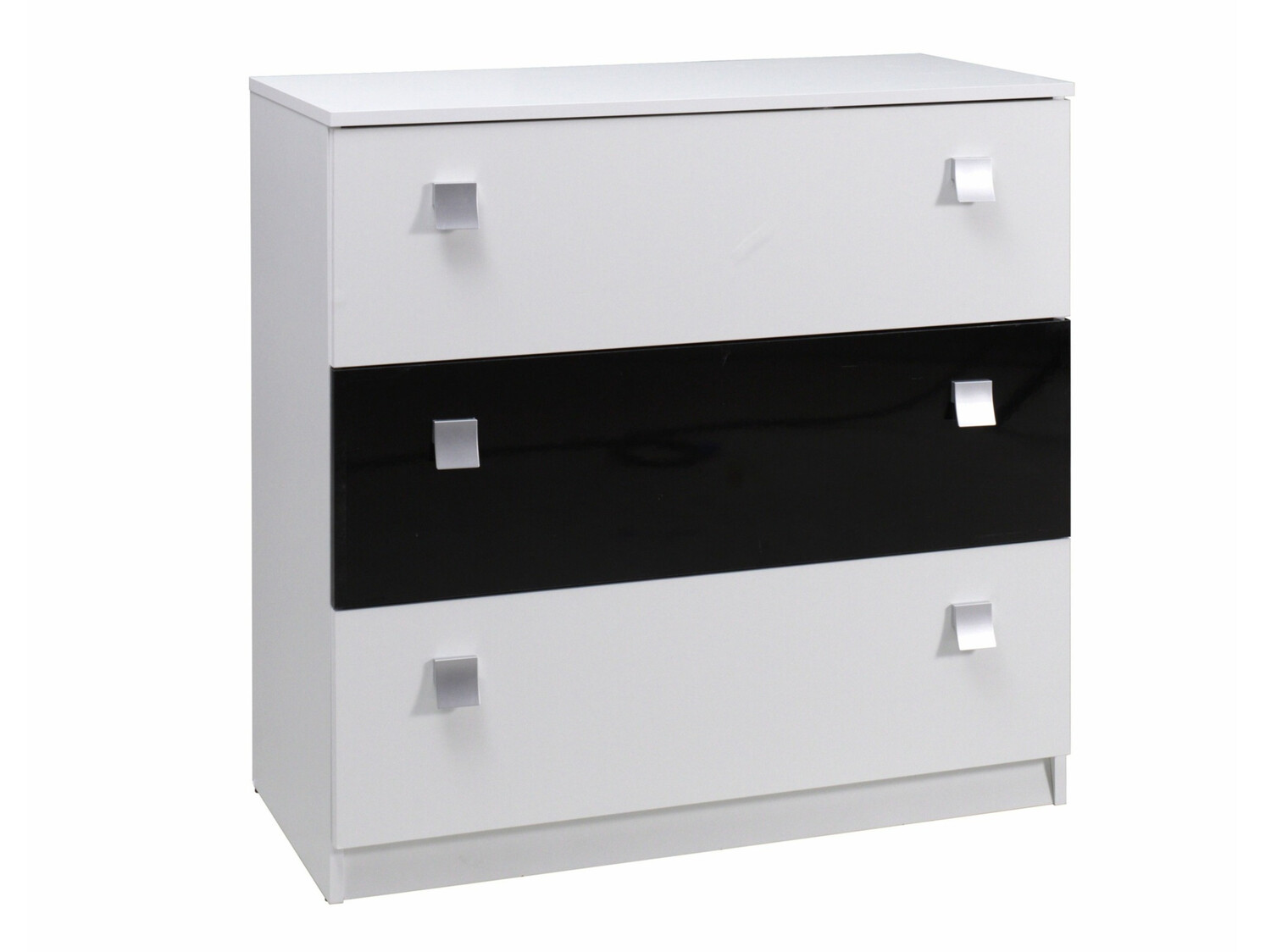 Komoda Murrieta 109 (Balta + Blizgi juoda)