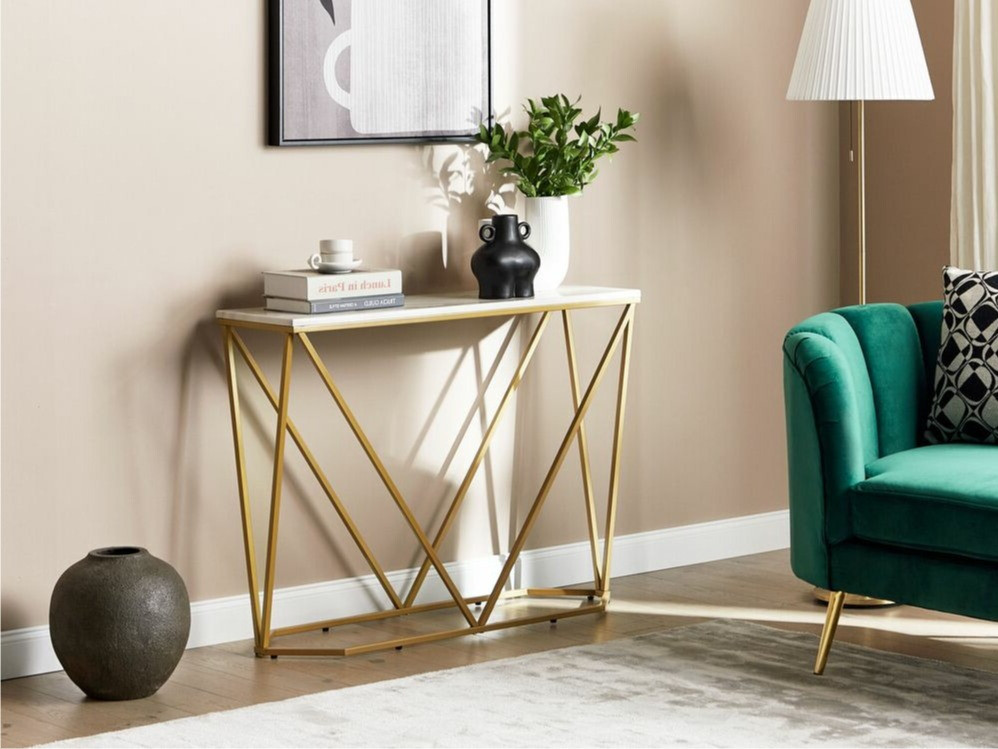 Konsolė Berwyn 615 (Auksinė + Baltas marmuras)