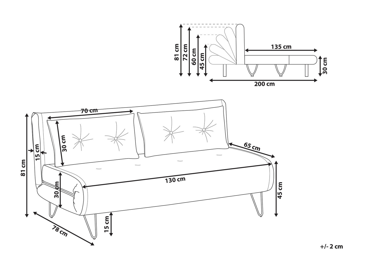 Sofa lova Berwyn 641 (Rožinė)