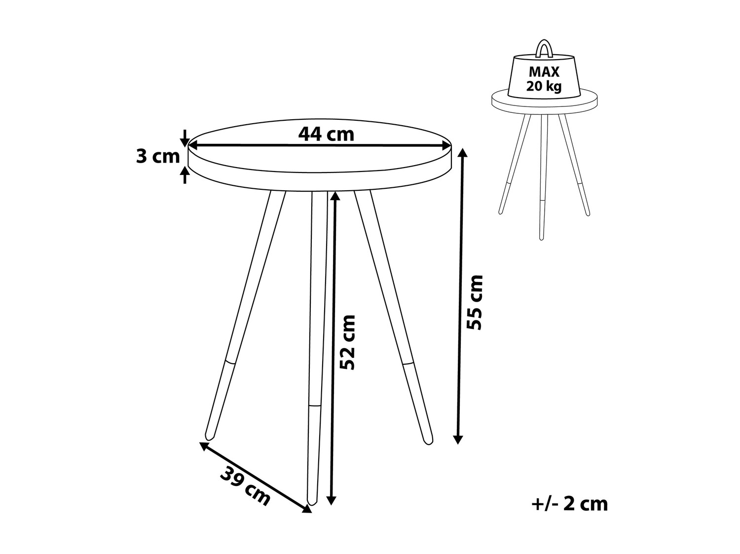 Šoninis staliukas Berwyn 643 (Auksinė + Tamsus medis)