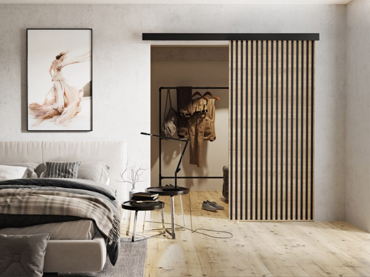 Stumdomos durys su aliuminiais bėgeliais