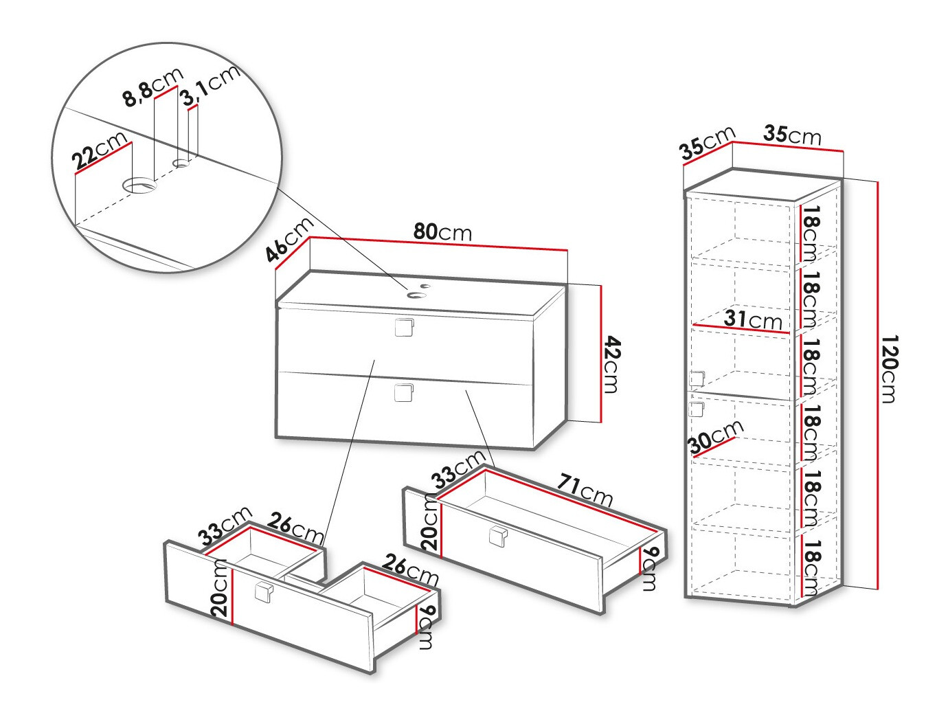 Vonios komplektas Orlvera 103 (Juoda)