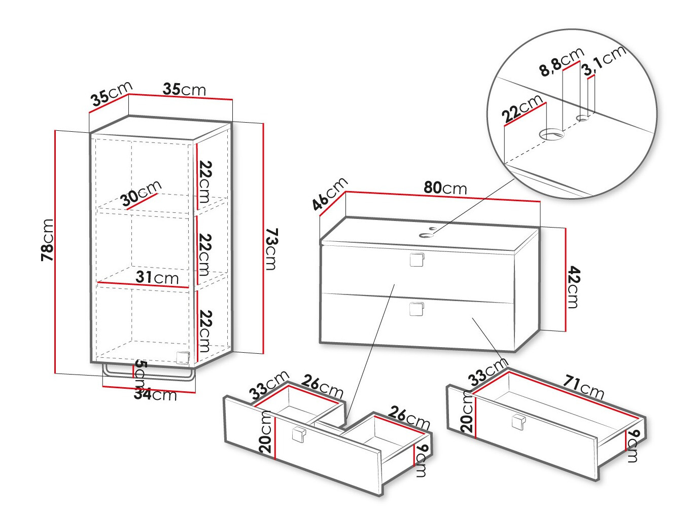 Vonios komplektas Orlvera 104 (Juoda)