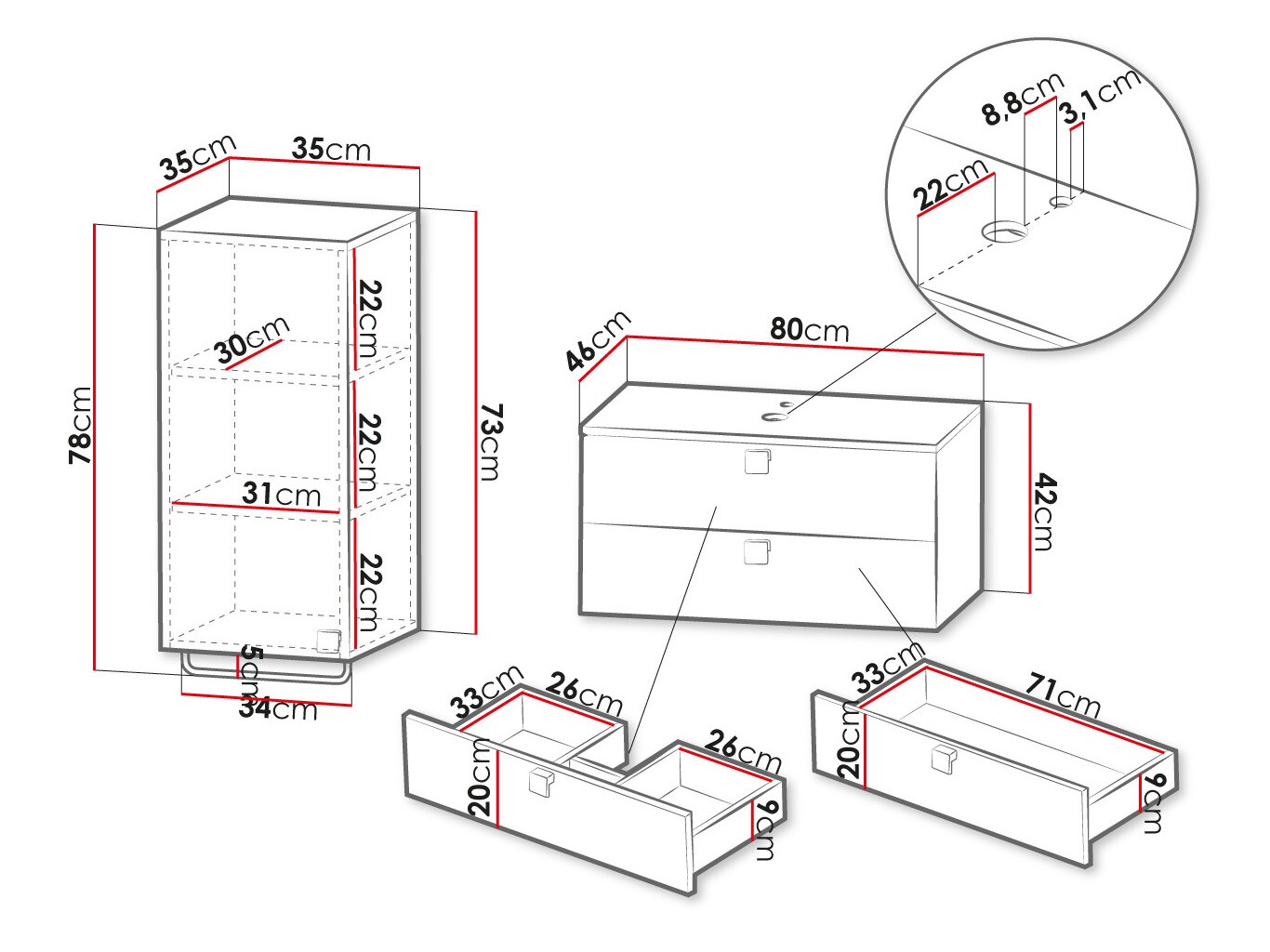 Vonios komplektas Orlvera 104 (Juoda)