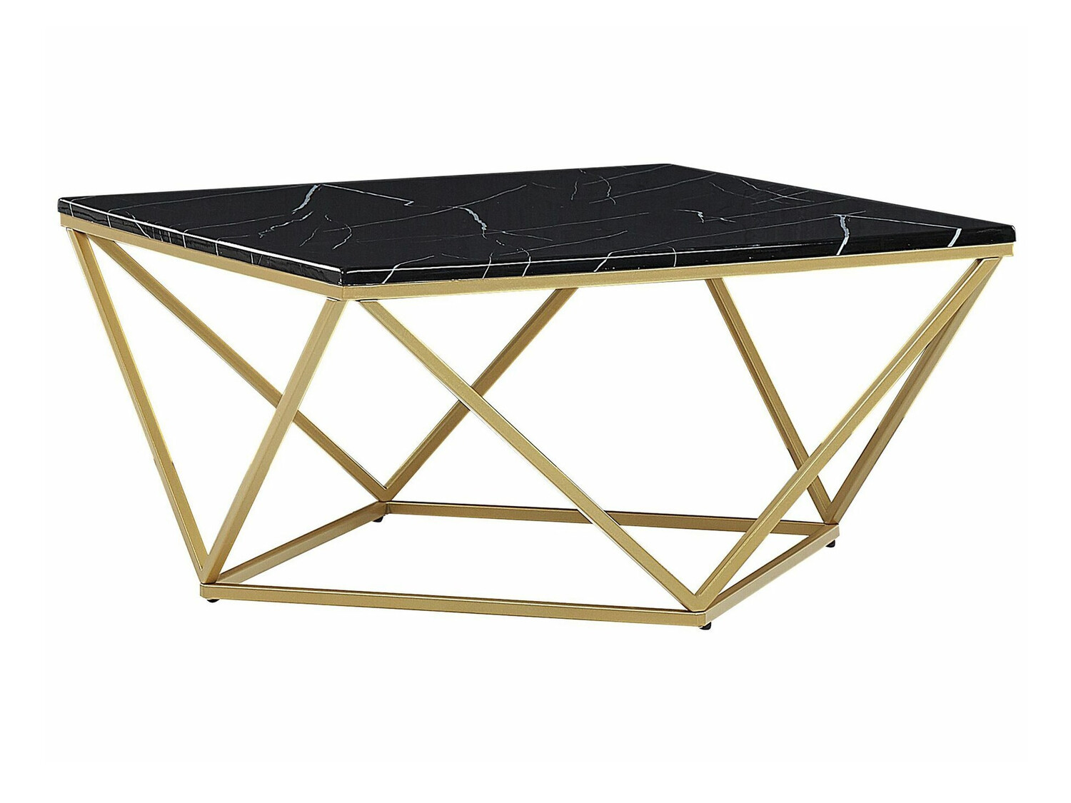 Žurnalinis staliukas Berwyn 644 (Auksinė + Juodas marmuras)