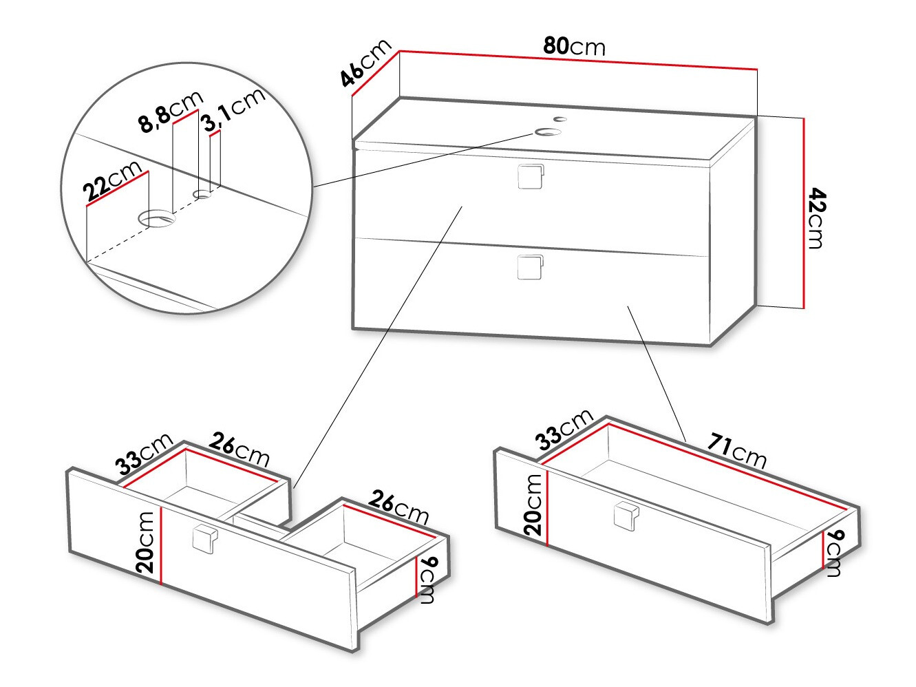 Pakabinama vonios spintelė praustuvui Orlvera 102 (Balta)