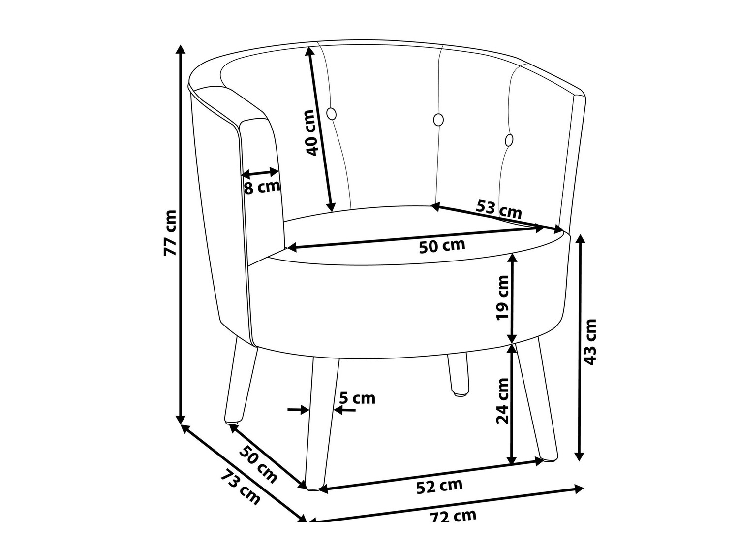 Fotelis Berwyn 681 (Kreminė)