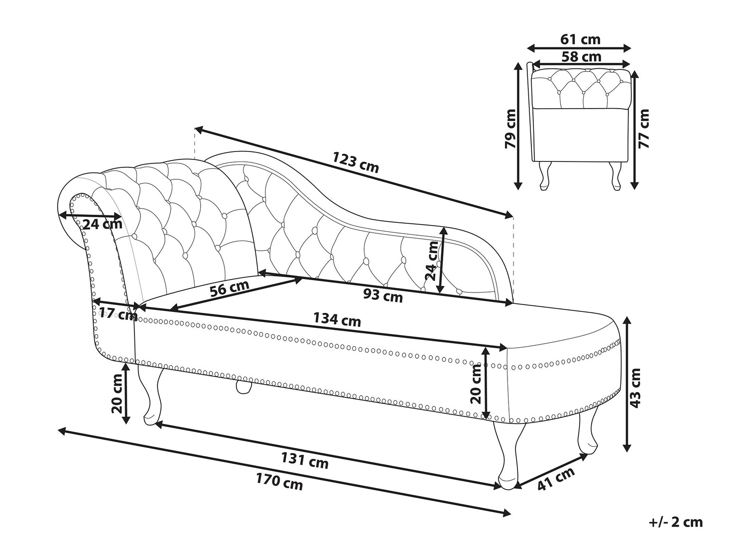 Kušetė Berwyn 696 (Violetinė)