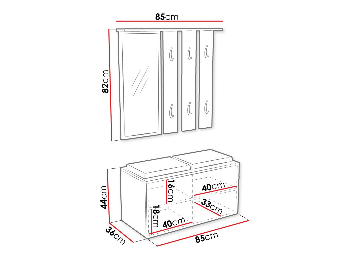 Prieškambario komplektas Ferrus (Balta)