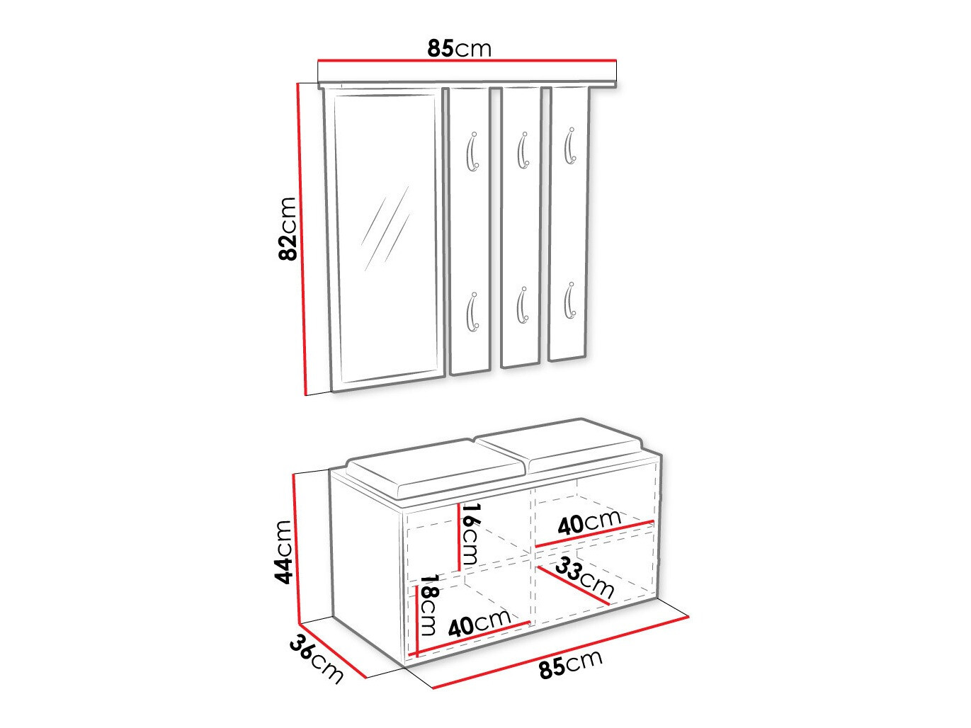 Prieškambario komplektas Mandeville 103 (Sonomos ąžuolas)