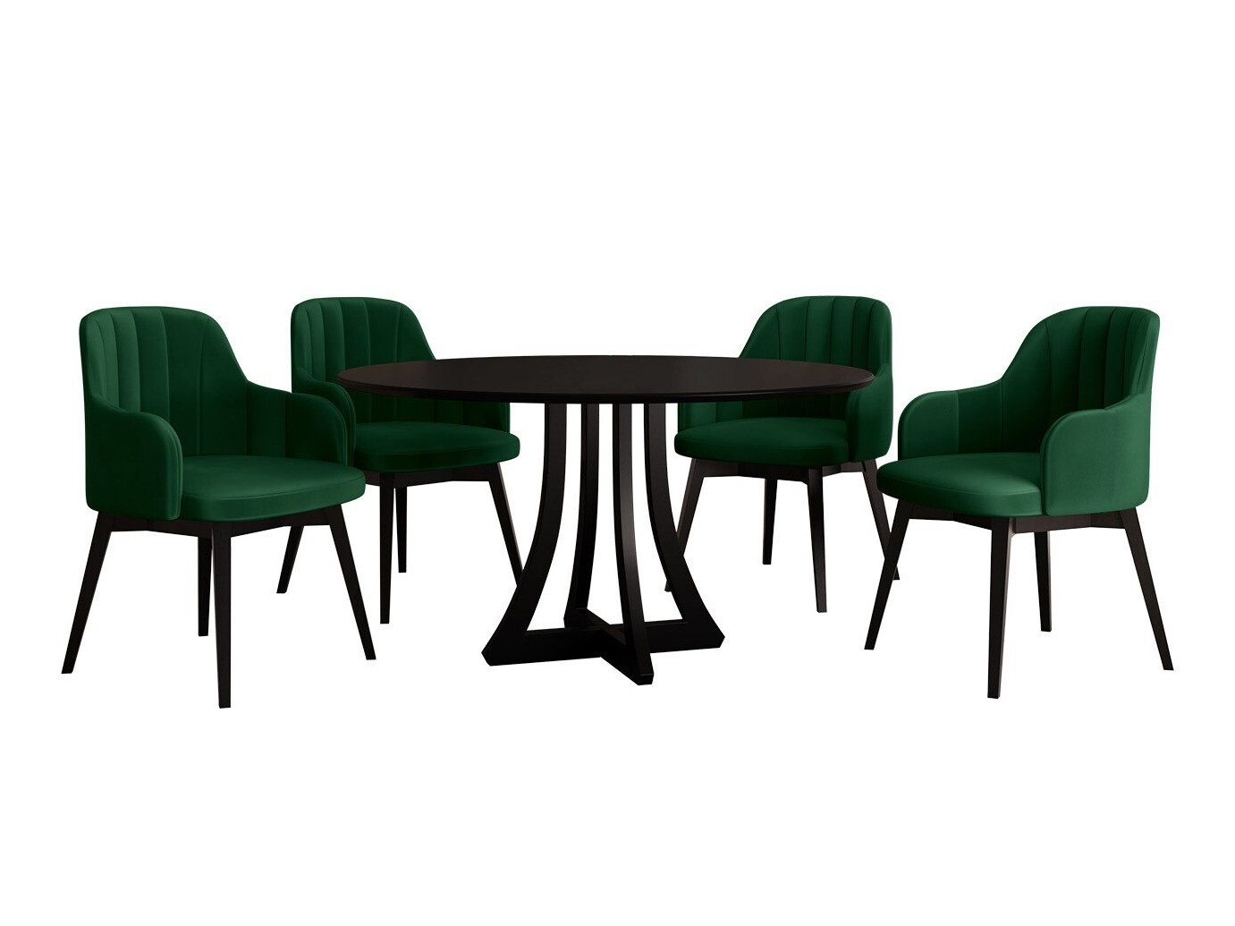 Valgomojo komplektas Racine 128 (Juoda)