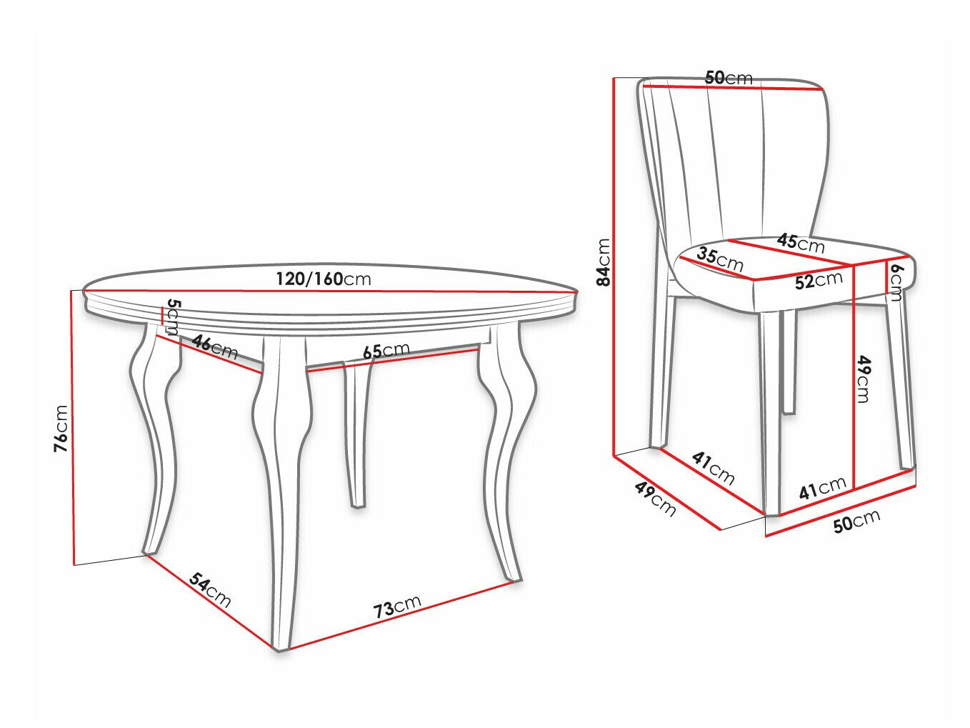 Valgomojo komplektas Racine 140 (Magic Velvet 2219)