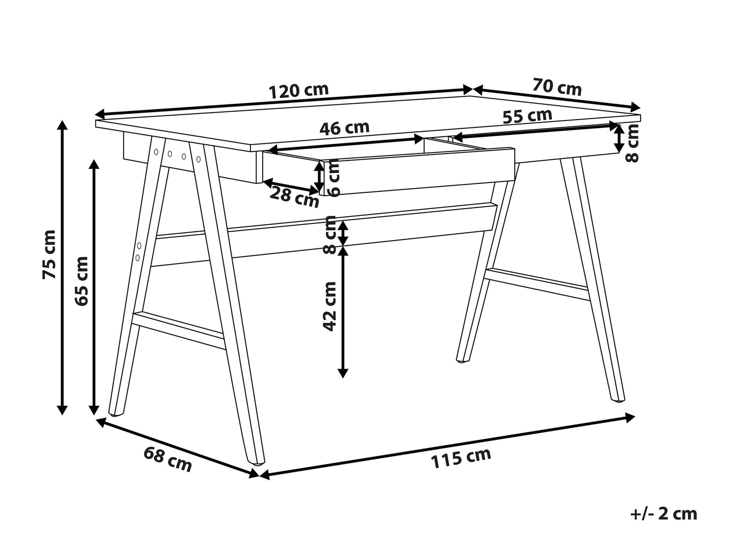 Darbo stalas Berwyn 834 (Tamsus medis)