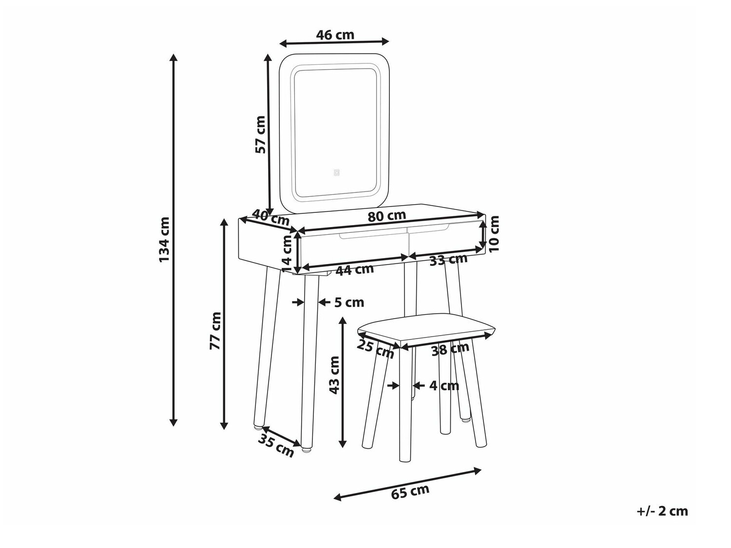 Makiažo staliukas Berwyn 844